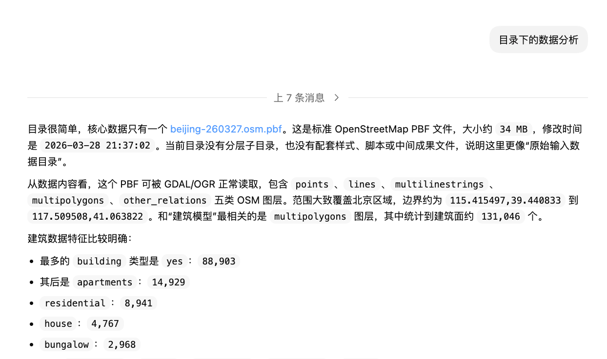(AI 对话截图:目录下的数据分析)